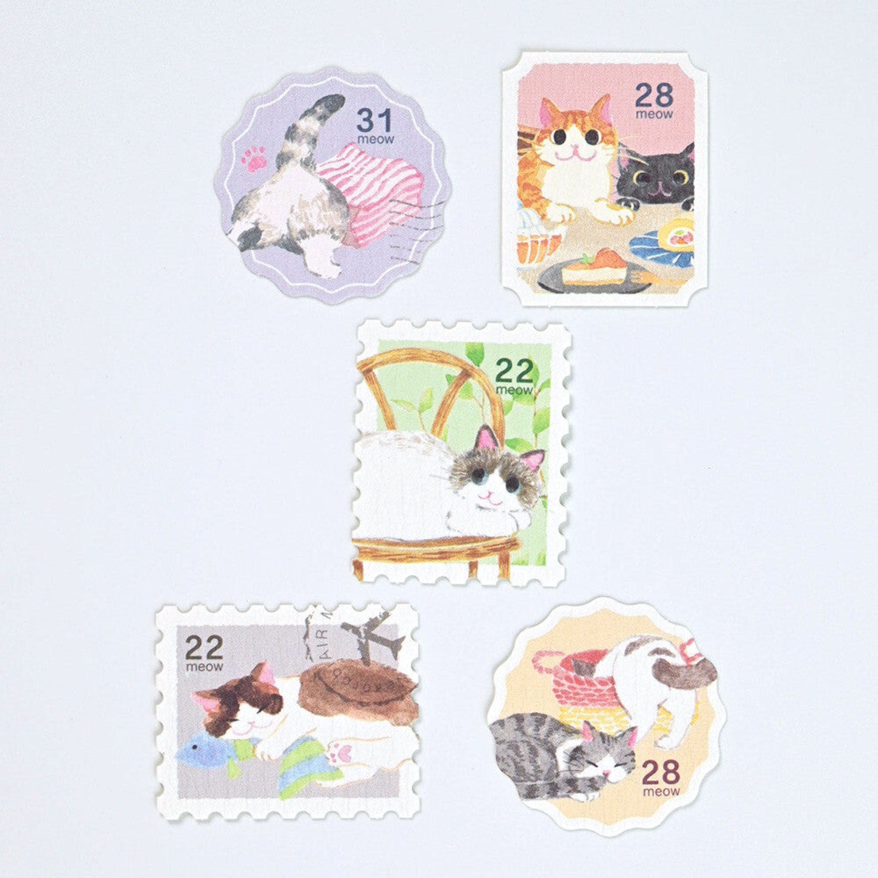 NB Japan - Planner Sticker - Flake Seal - Nekorobi - Stamps