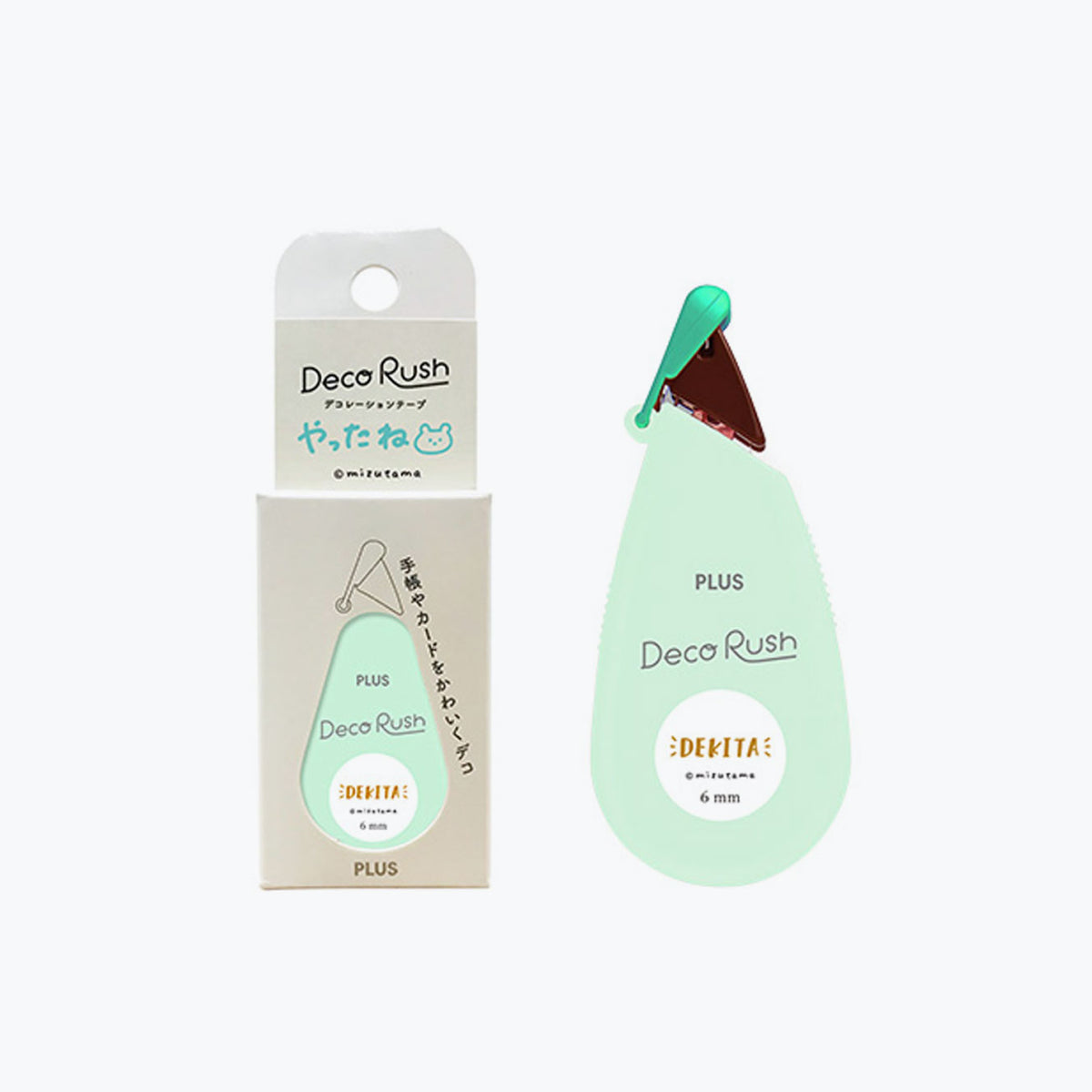 Plus - Washi Tape - Deco Rush x mizutama - 6mm - Words <Outgoing>