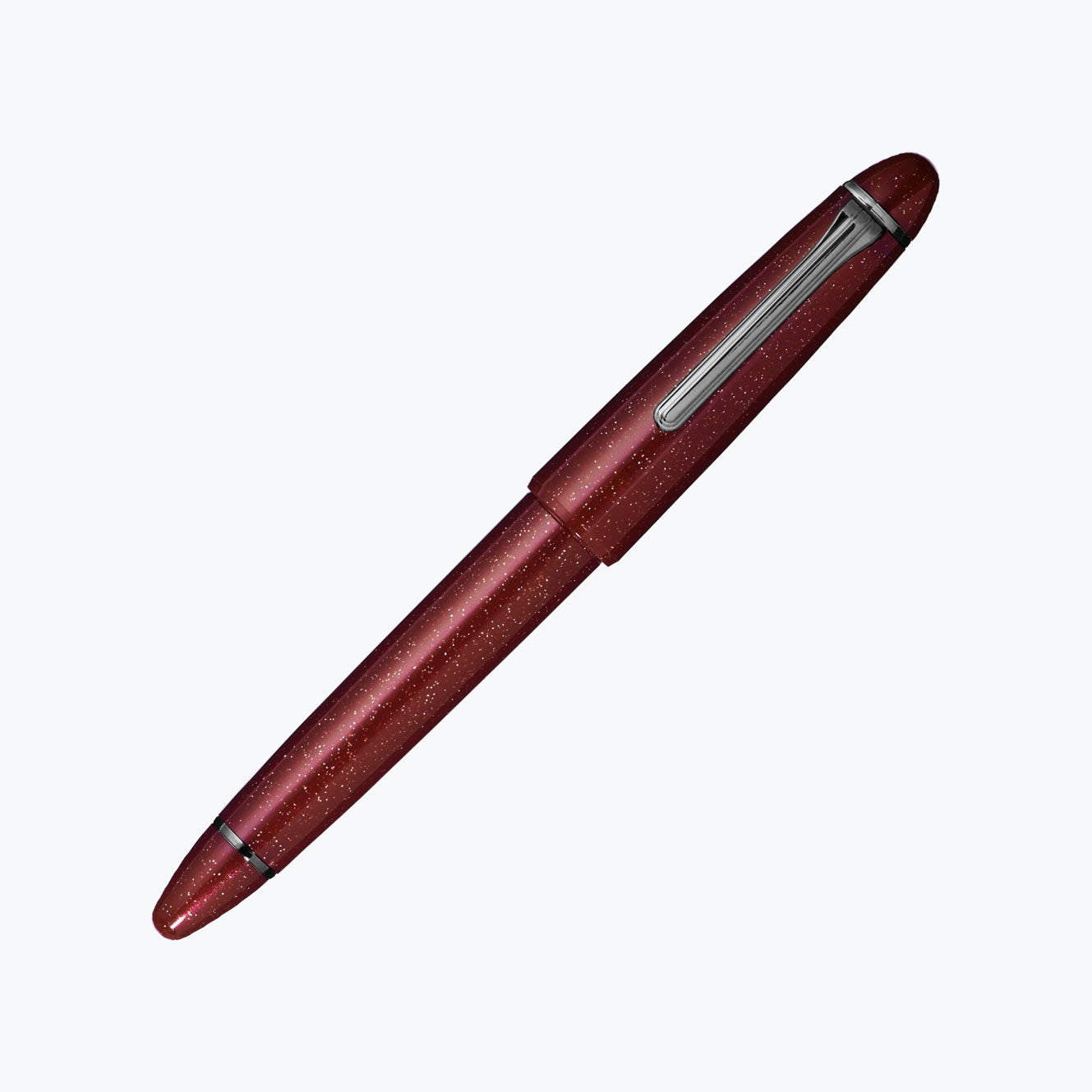 Sailor 1911 Large Ringless Galaxy Orion fountain pen in deep red colour with glitter