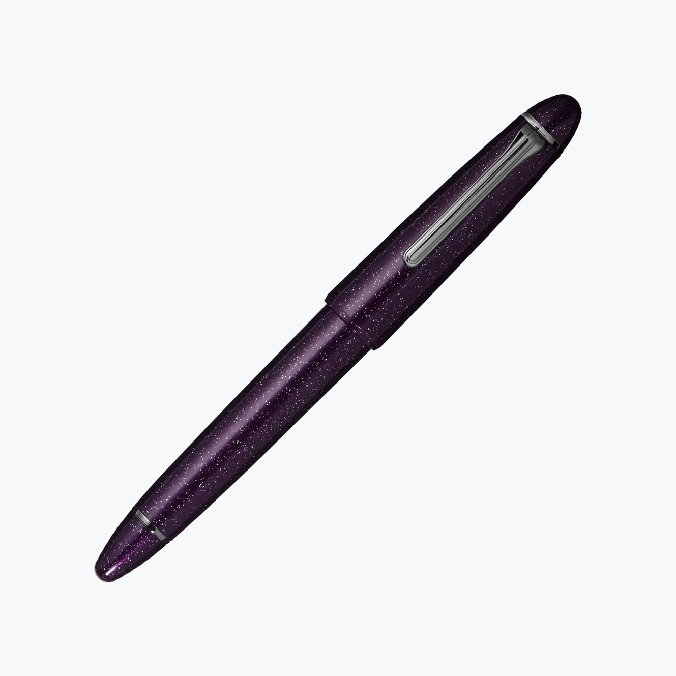 Sailor 1911 Large Ringless Galaxy Magellanic Clours fountain pen in dark purple colour with glitter