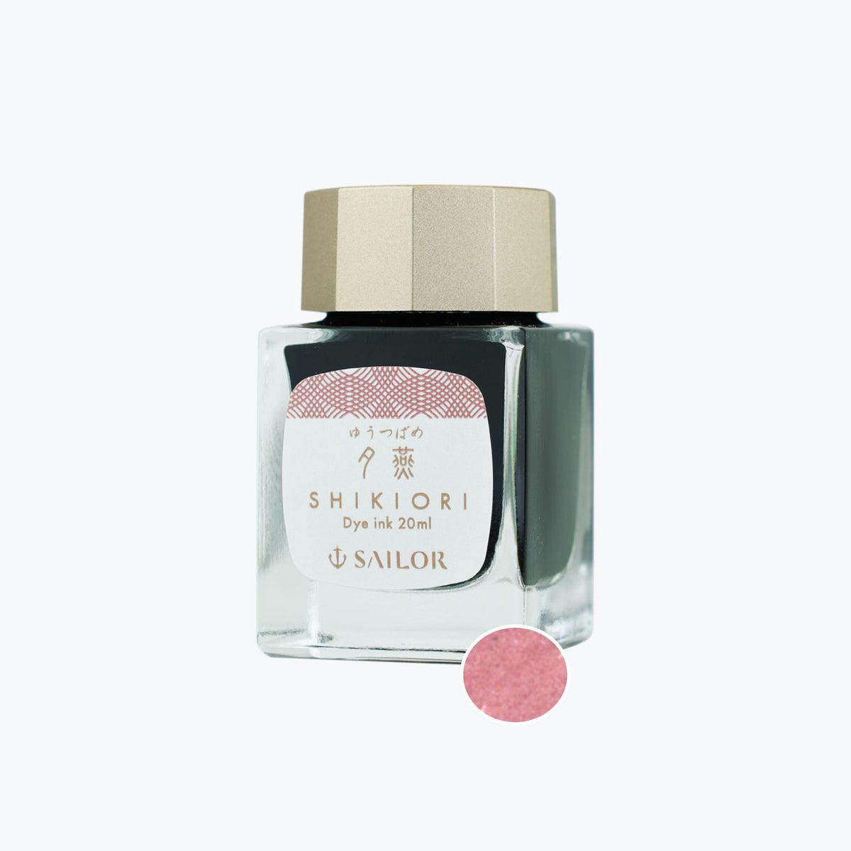 Sailor Shikiori Sansui mauve pink fountain pen ink in a glass bottle