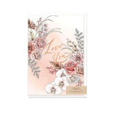 Typoflora greeting card with the message 'Love you' and a floral vignette on the front