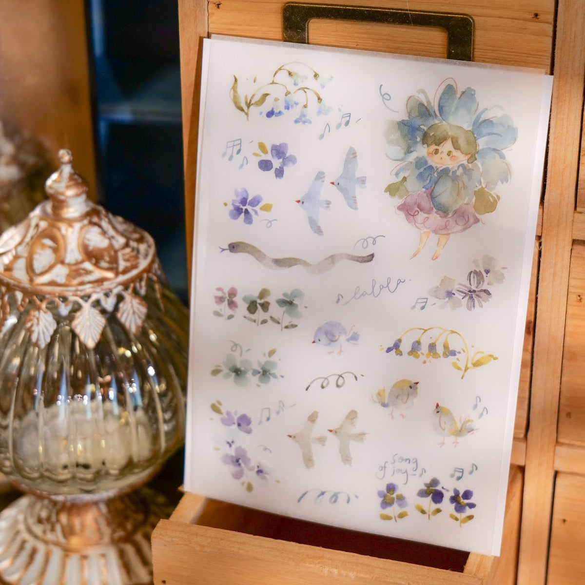 Meow Illustration - Planner Sticker - Flower Girl (Bamboo)