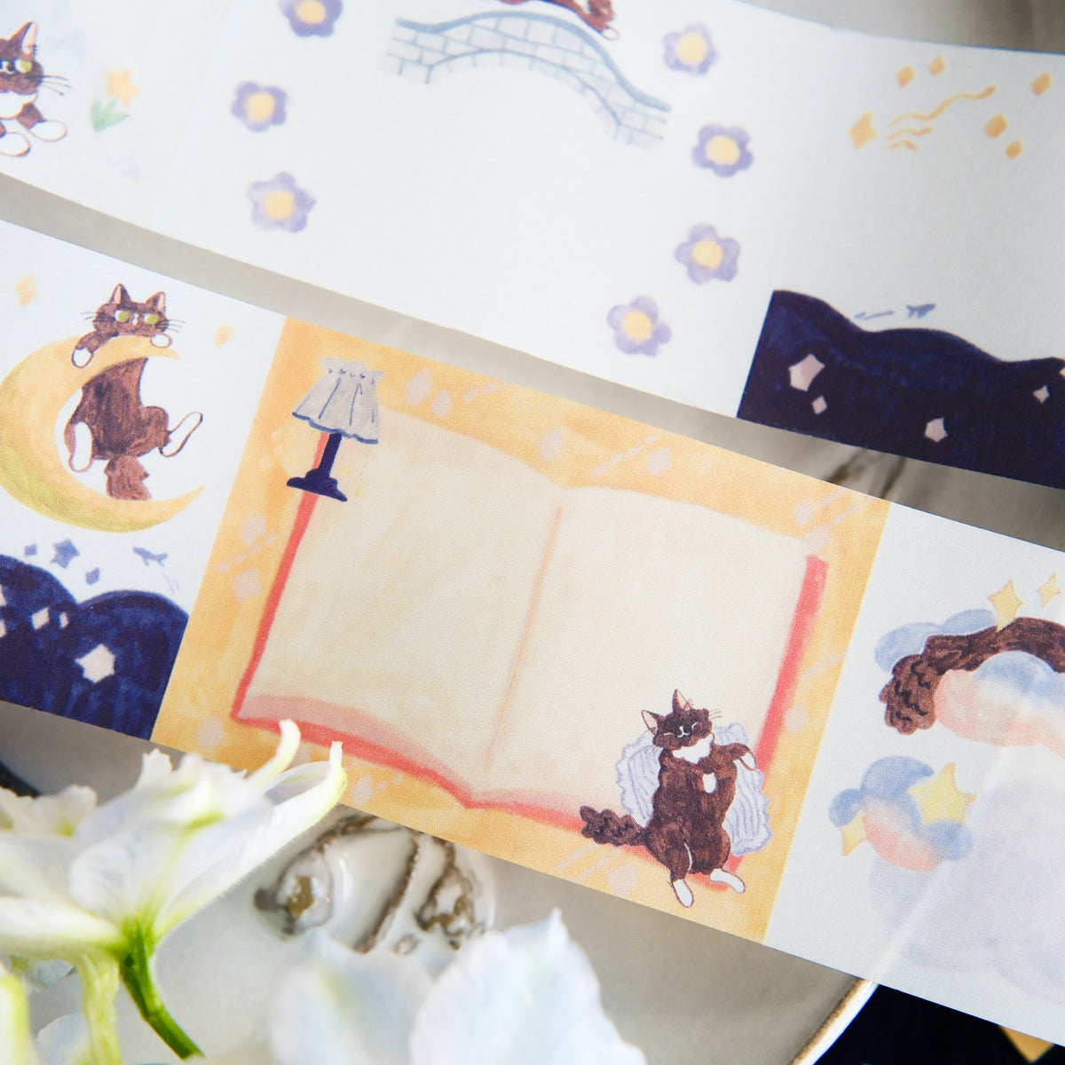 TeaYou - Paper Rolled Notes - Cat And Stars (B)