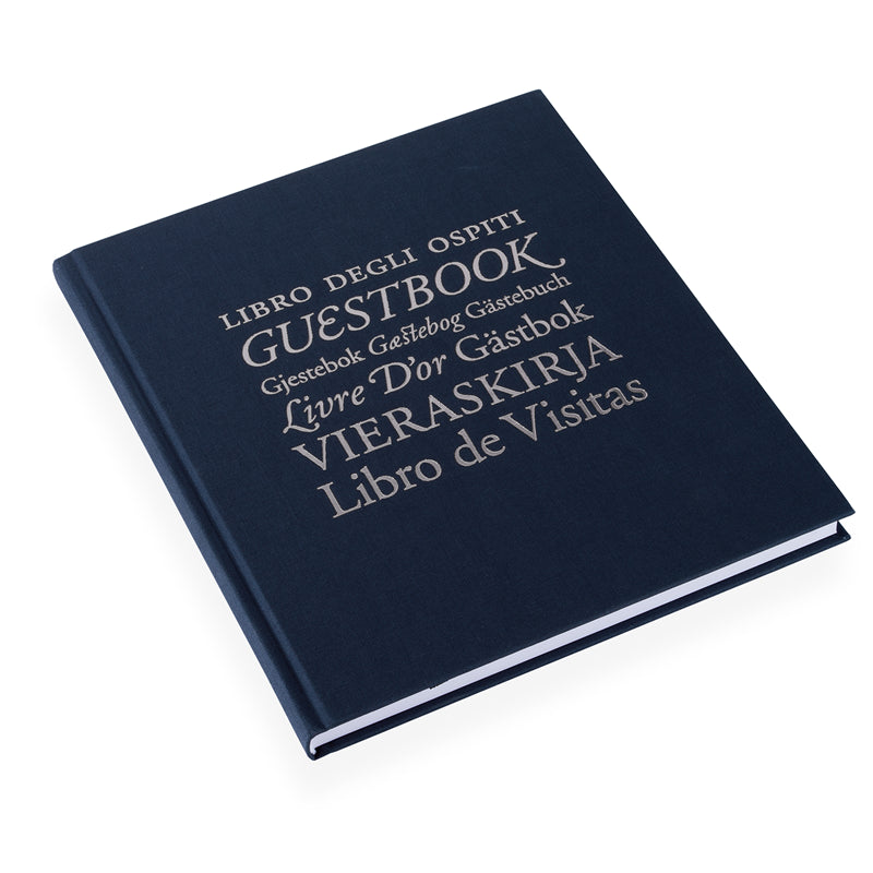 Bookbinders Design - Cloth Notebook - Guest Book - Smoke Blue (Silver)