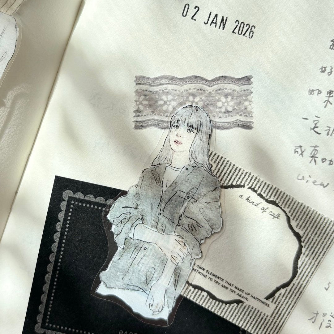 Pion - Washi Tape - Gray (Shaped)
