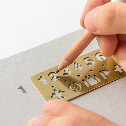 Traveler's Company - Brass Template Bookmark - Numbers
