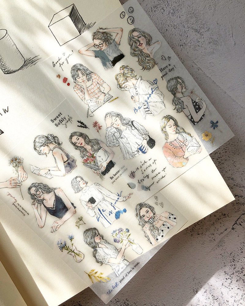 Pion - Planner Sticker - Sketch Girl <Outgoing>