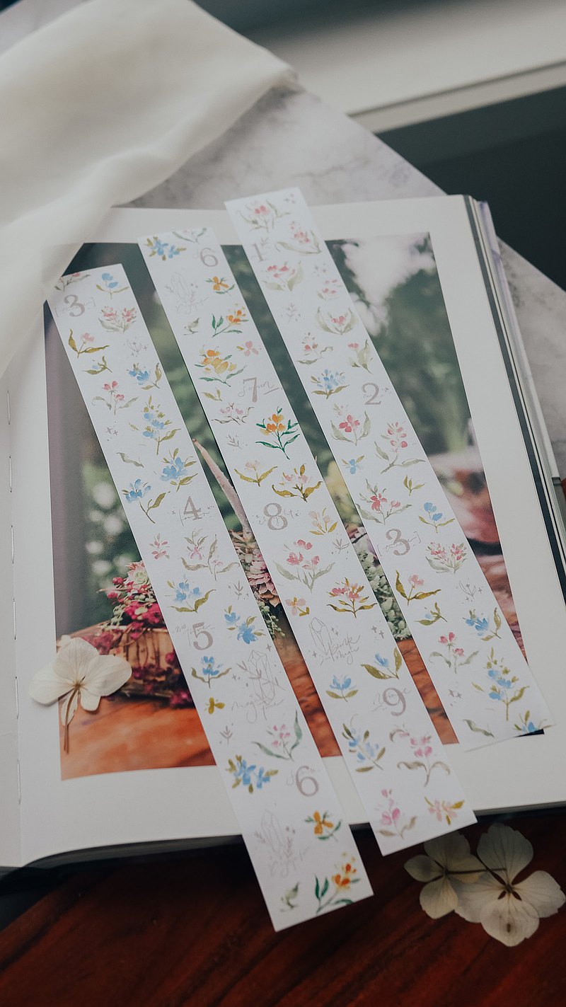 Meow Illustration - Washi Tape - Magic Flowers