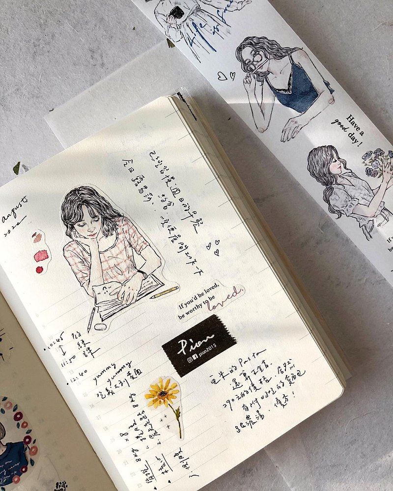 Pion - Washi Tape - Sketch Girl <Outgoing>