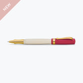 Red and cream Kaweco Student rollerball pen, with cap posted
