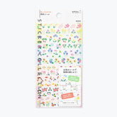 Sheet of Midori Seal Collection planner stickers featuring colourful illustrations of plants