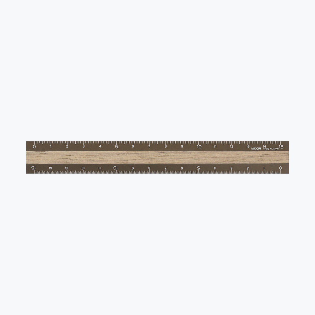 Midori - Ruler - Aluminium - 15cm - Brown - Light