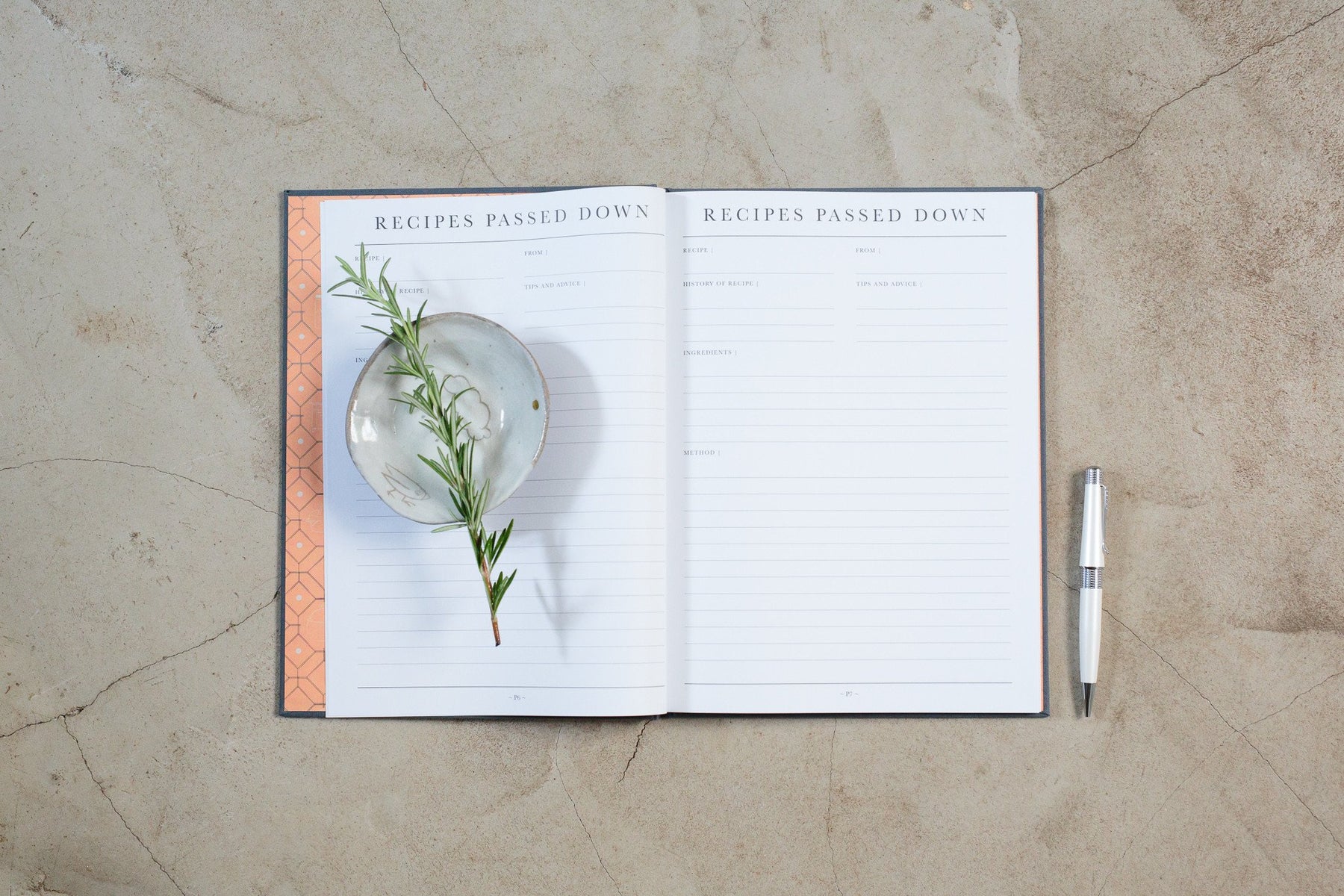 Write To Me - Recipe Book - Recipes Passed Down - Grey