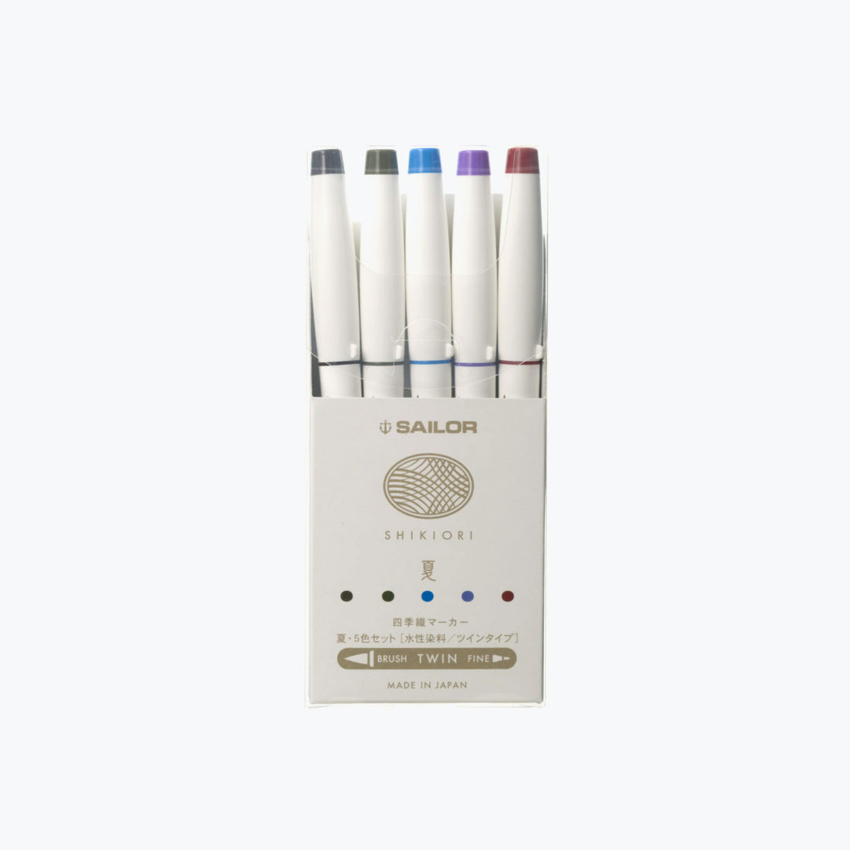 Set of 5 Sailor Shikiori Summer brush pens in a box