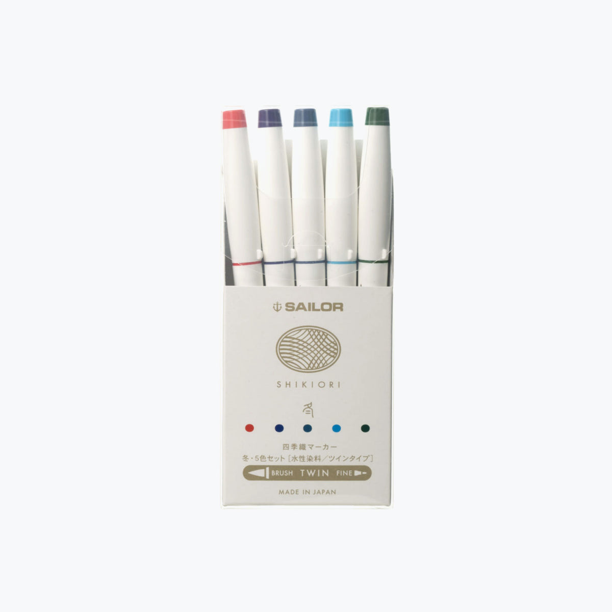 Set of 5 Sailor Shikiori Winter brush pens in a box