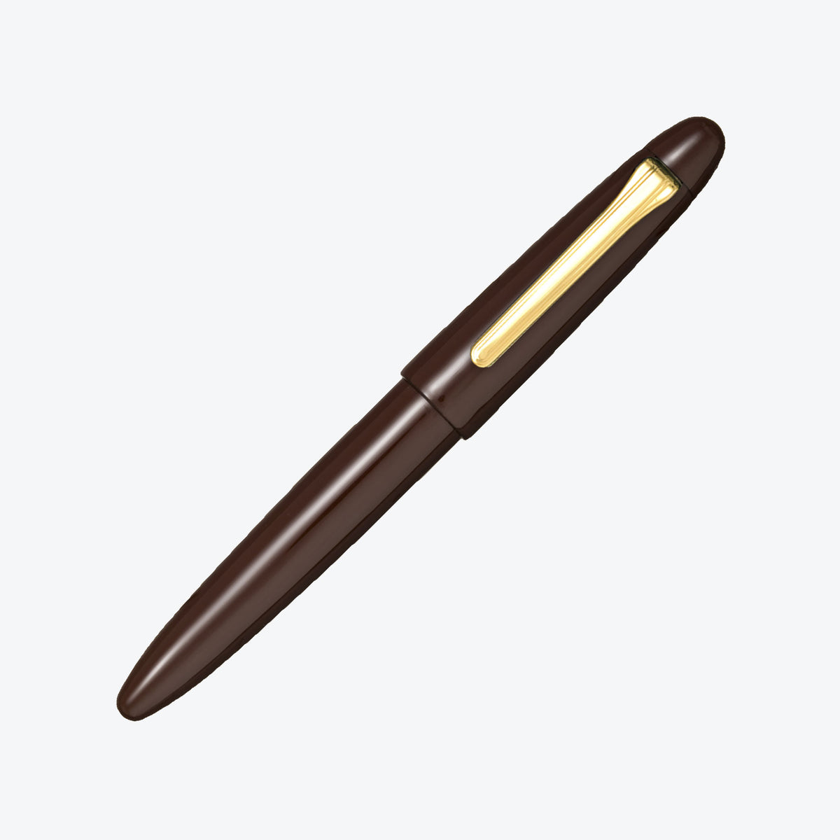 Sailor 1911 King of Pens fountain pen with dark brown urushi lacquer finish, capped
