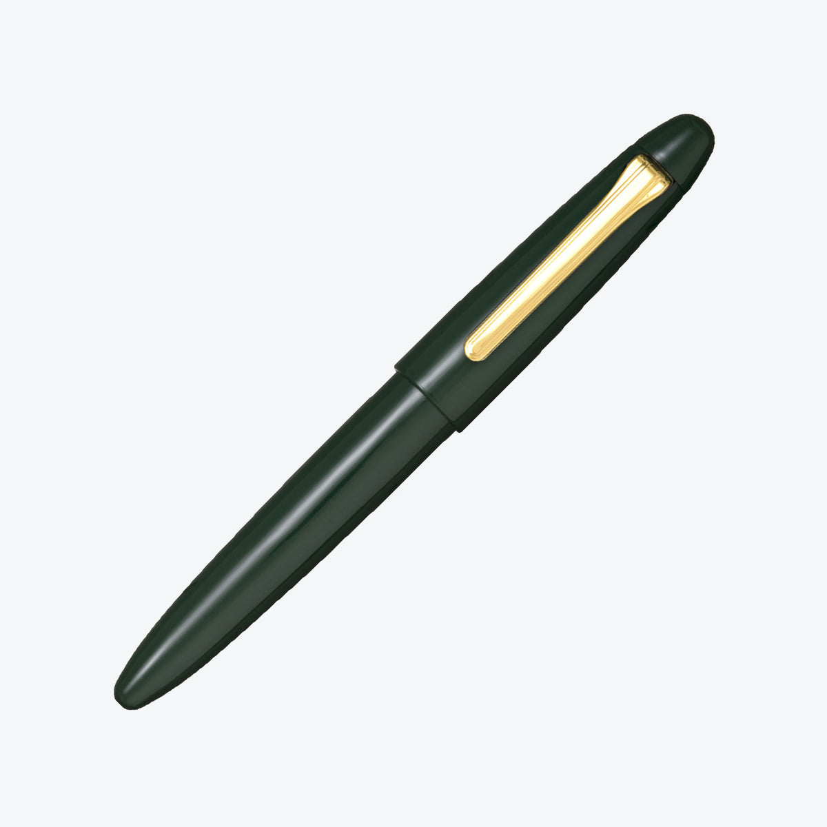 Sailor 1911 King of Pens Urushi Kaga fountain pen in deep pine green, capped