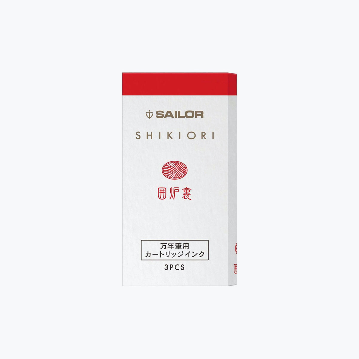 Front of the box of Sailor Shikiori Irori red fountain pen ink cartridges