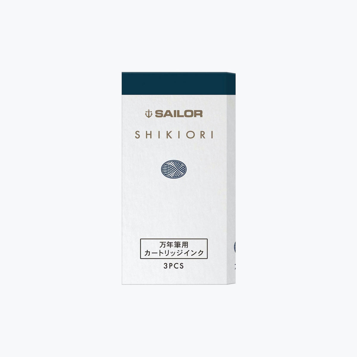 Sailor shikiori Kasasagi dark teal-blue fountain pen ink cartridge in a box
