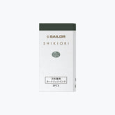 Sailor Shikiori Sube-rakashi green-black fountain pen ink cartridge in a box