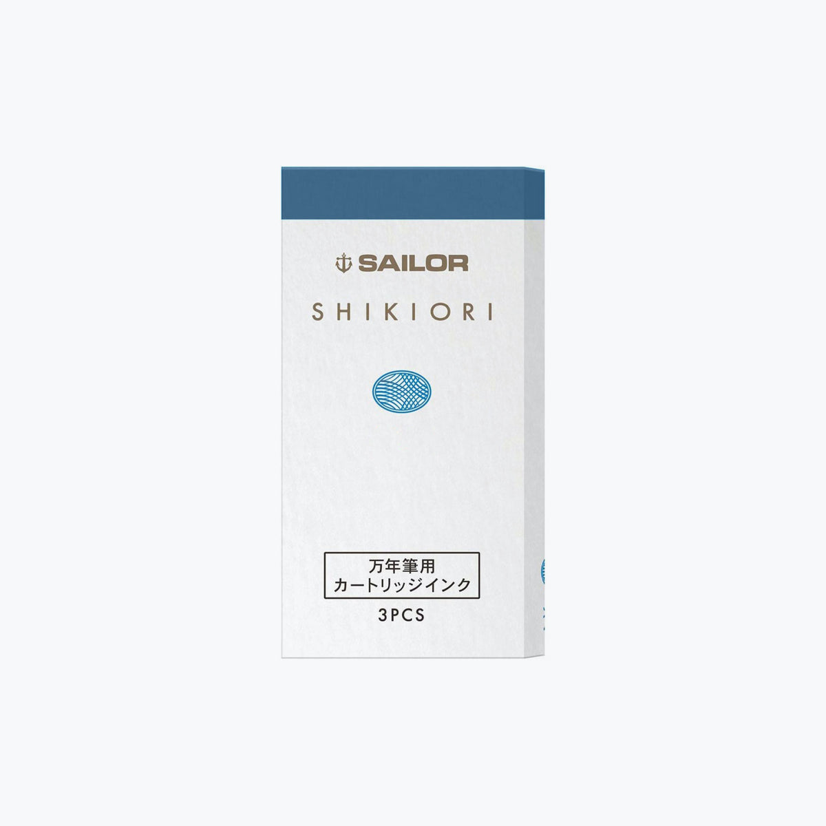 Front of the box of Sailor Shikiori Zaza blue fountain pen ink cartridges