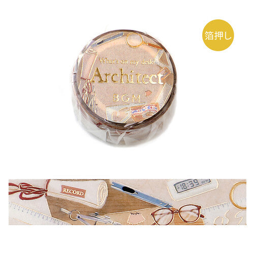 BGM washi tape featuring architect tools 