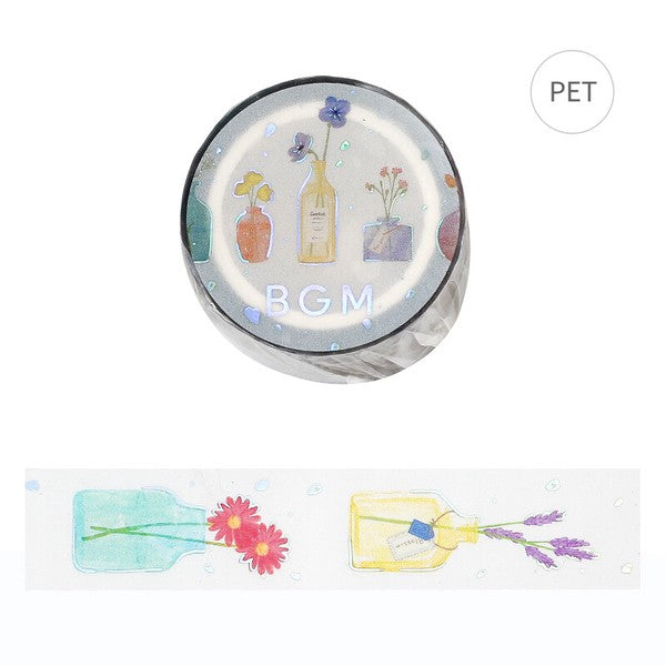 BGM washi tape with illustrations of flower vases