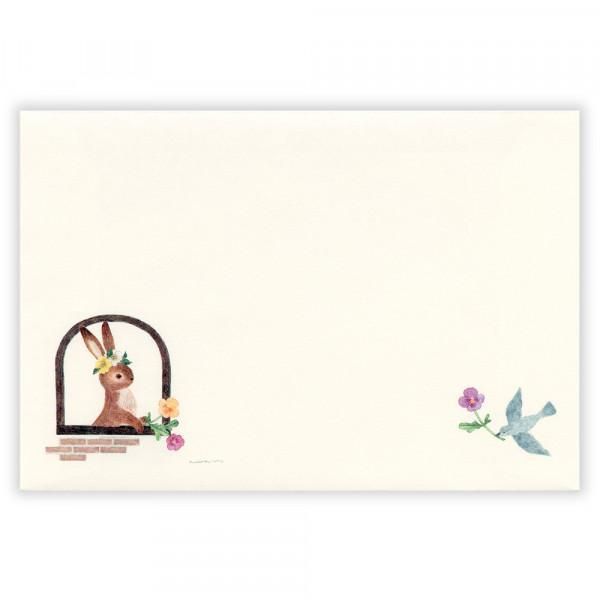NB Japan - Letter Set - Ressa - Rabbit With Flowers