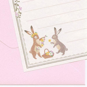 NB Japan - Letter Set - Ressa - Rabbit With Flowers (Mini)