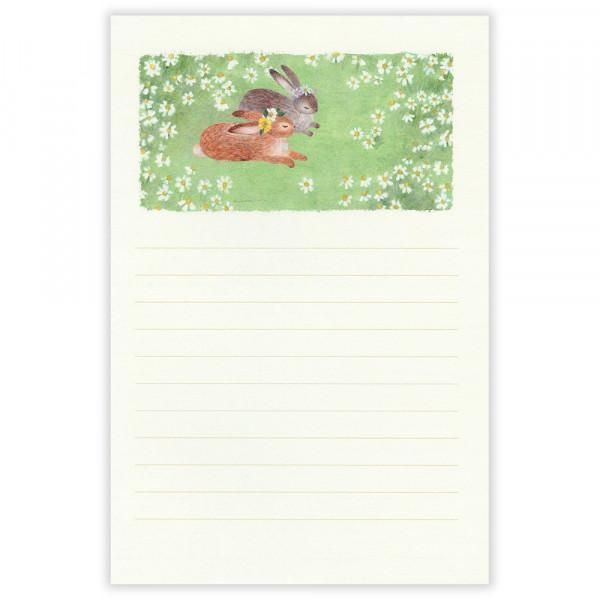 NB Japan - Letter Set - Ressa - Rabbit With Flowers