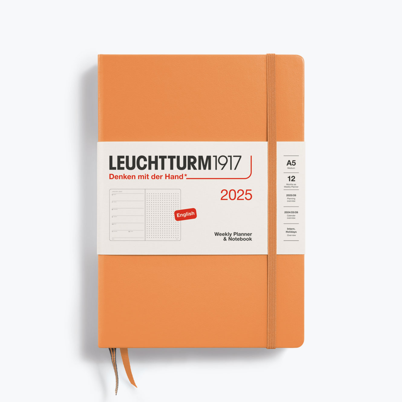 Leuchtturm1917 - 2025 Diary - Weekly Notebook - Dotted - A5 - Apricot