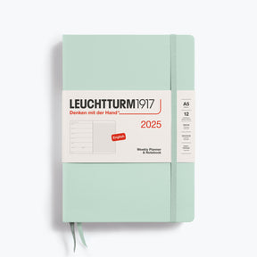 Leuchtturm1917 - 2025 Diary - Weekly Notebook - A5 - Mint Green (Hard)