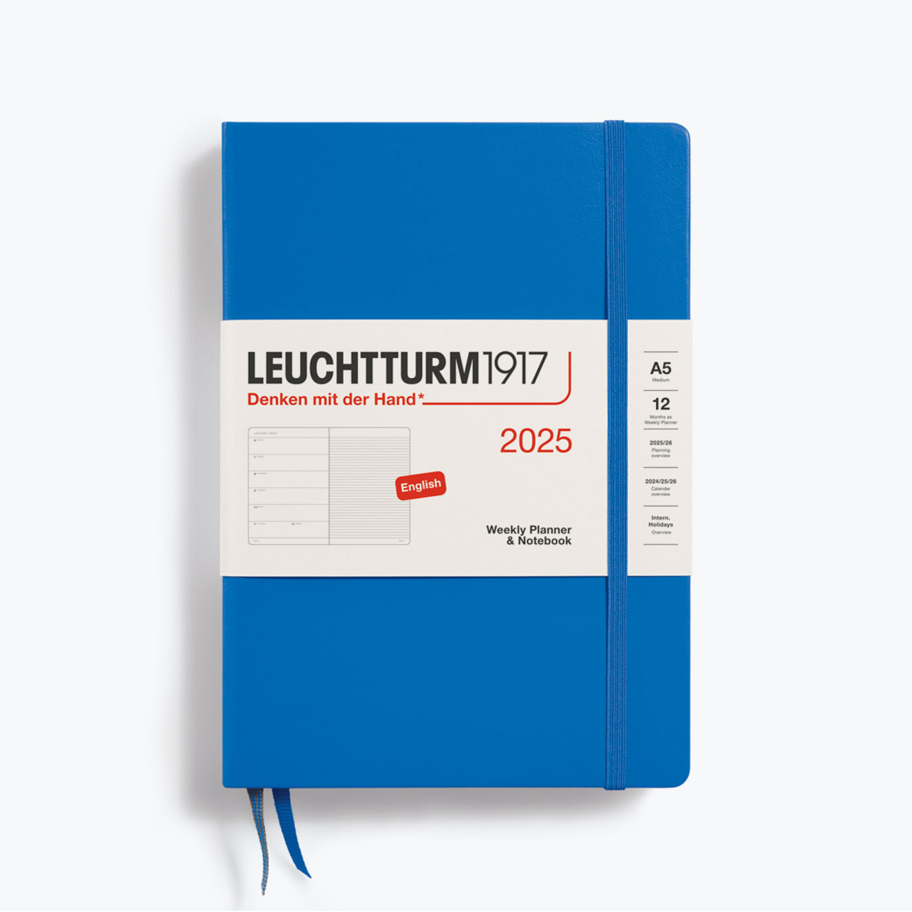 Leuchtturm1917 - 2025 Diary - Weekly Notebook - A5 - Sky (Hard)