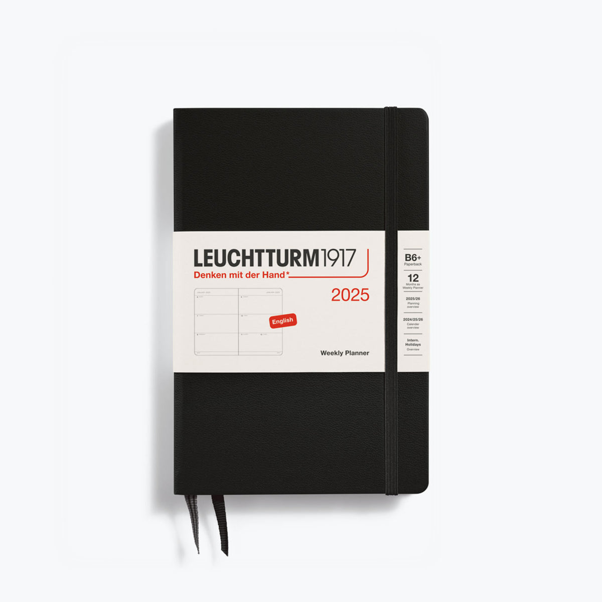 Leuchtturm1917 - 2025 Diary - Weekly Planner - B6+ - Black