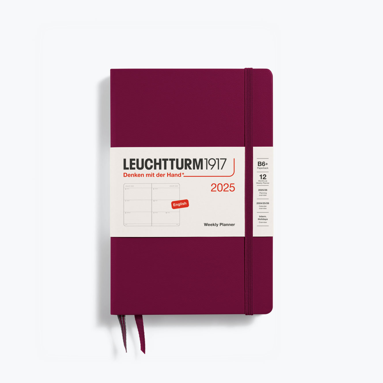 Leuchtturm1917 - 2025 Diary - Weekly Planner - B6+ - Port Red