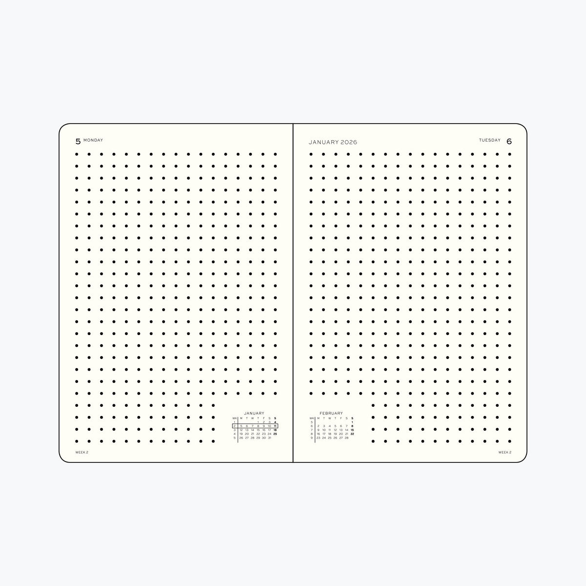 Leuchtturm1917 - 2026 Diary - Daily Dotted - A5 - Forest Green