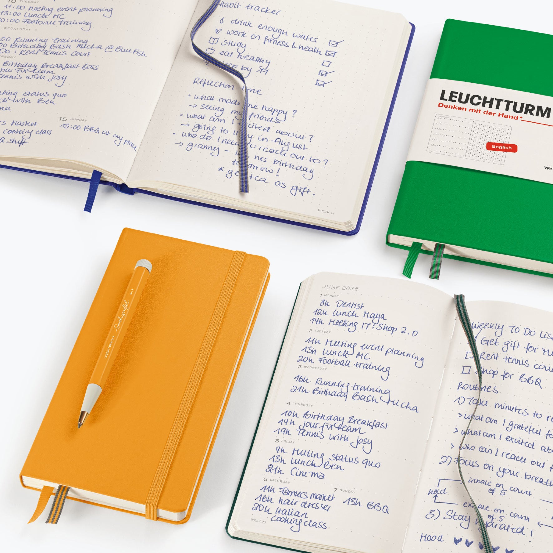 Leuchtturm1917 - 2026 Diary - Weekly Notebook - Dotted - A5 - Spring Leaf