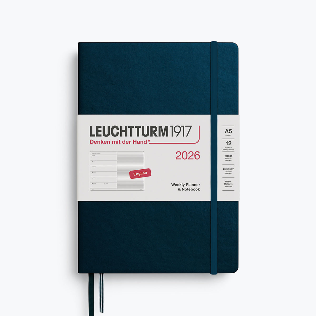 Leuchtturm1917 - 2026 Diary - Weekly Notebook - A5 - Deep Sea (Hard)