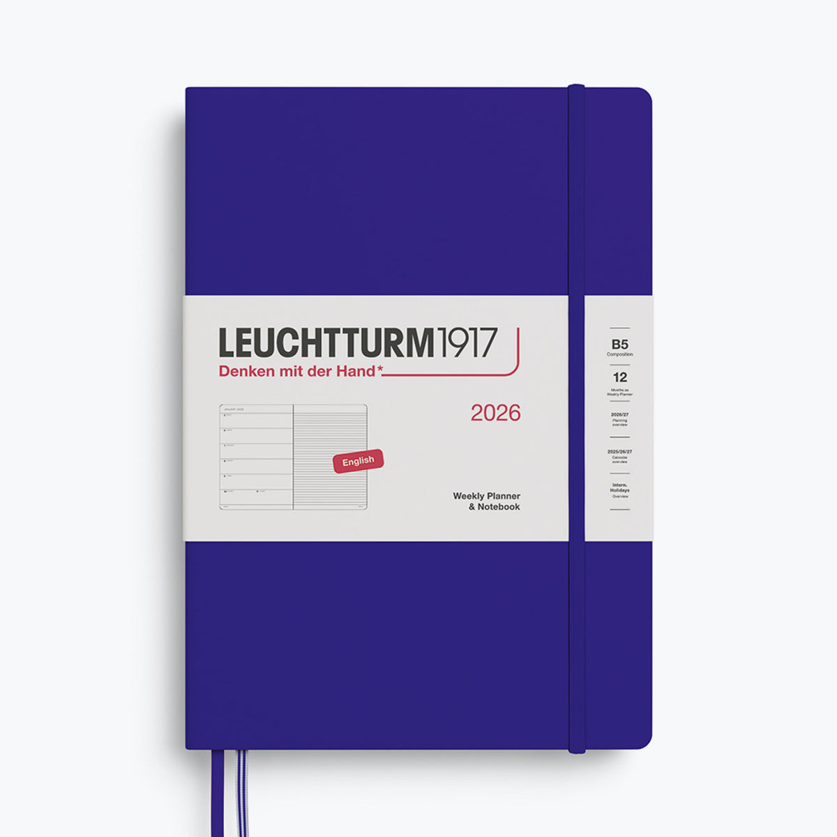 Leuchtturm1917 - 2026 Diary - Weekly Notebook - B5 - Ink