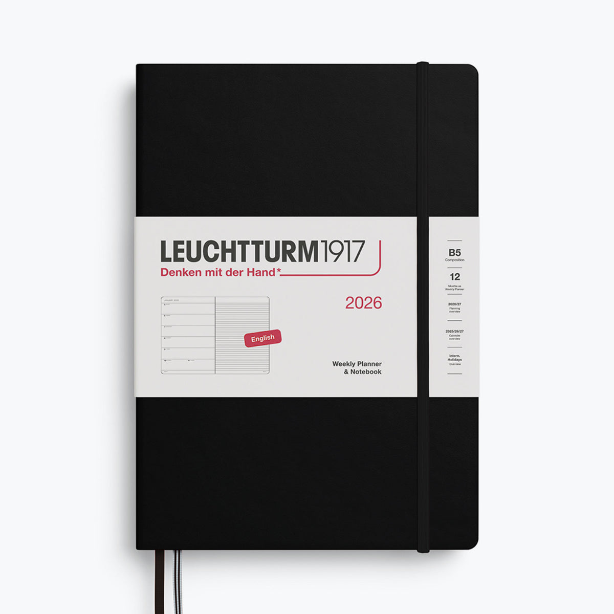 Leuchtturm1917 - 2026 Diary - Weekly Notebook - B5 - Black