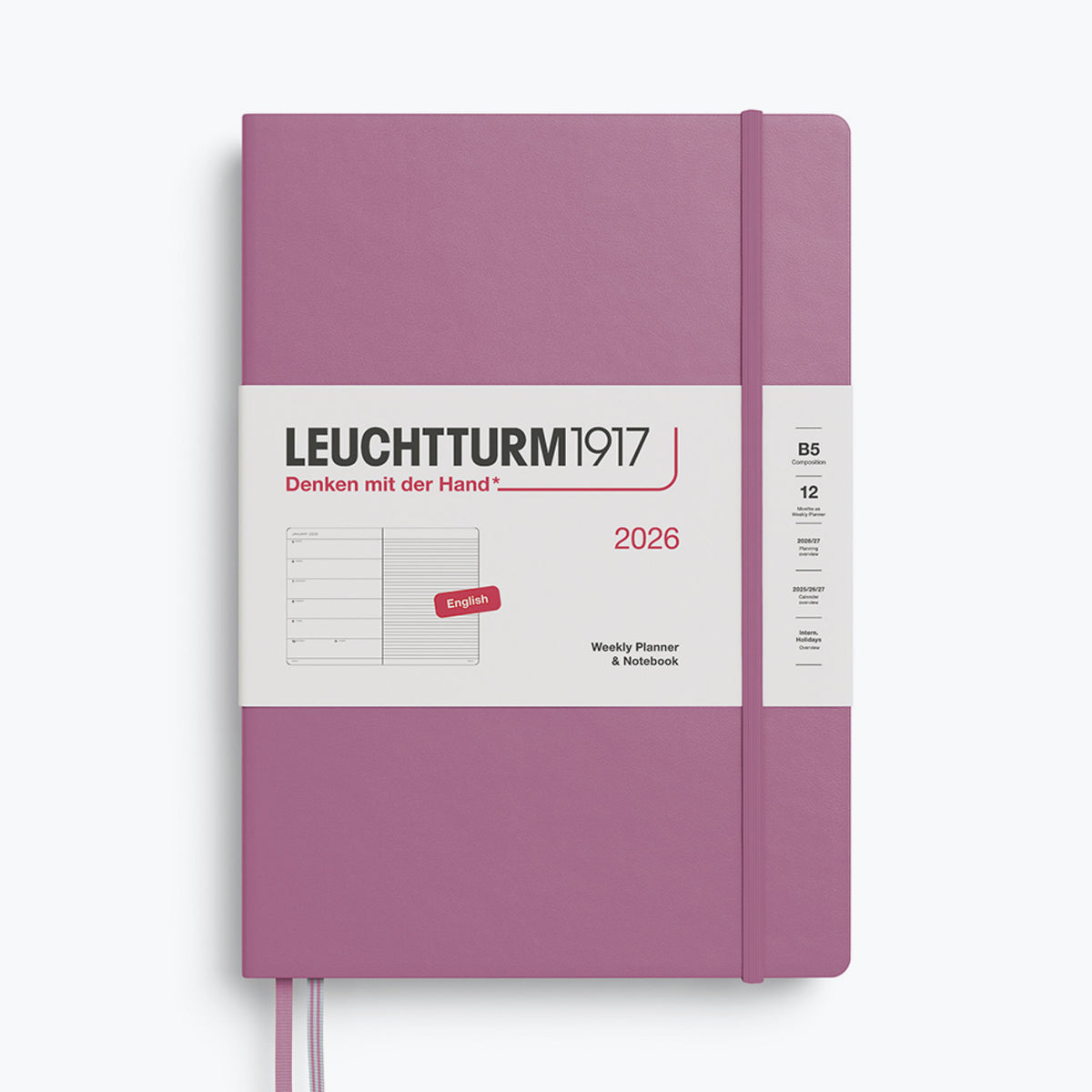 Leuchtturm1917 - 2026 Diary - Weekly Notebook - B5 - Dusty Rose