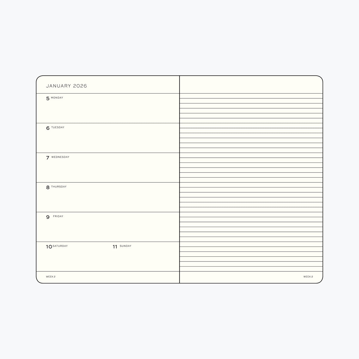 Leuchtturm1917 - 2026 Diary - Weekly Notebook - B5 - Dusty Rose