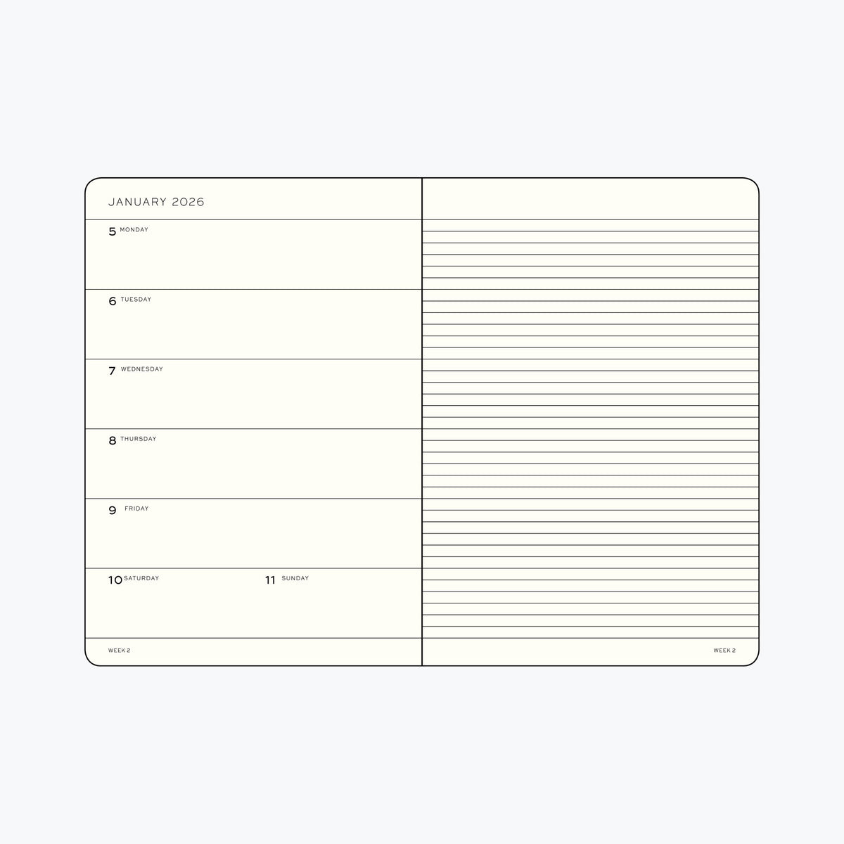 Leuchtturm1917 - 2026 Diary - Weekly Notebook - B5 - Spring Leaf