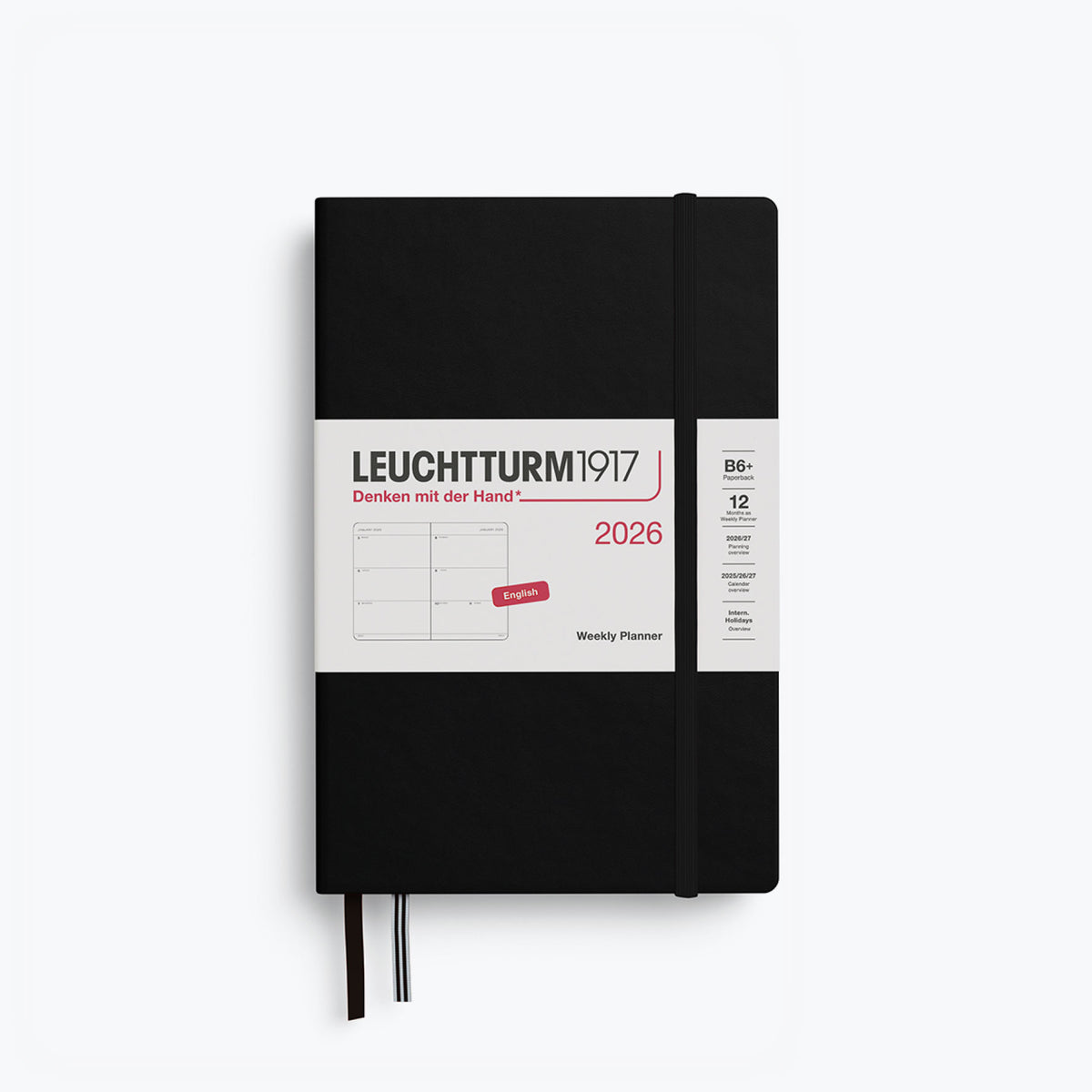 Leuchtturm1917 - 2026 Diary - Weekly Planner - B6+ - Black