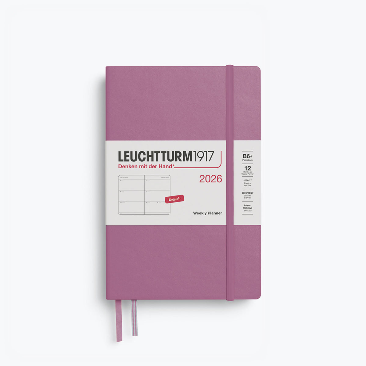 Leuchtturm1917 - 2026 Diary - Weekly Planner - B6+ - Dusty Rose