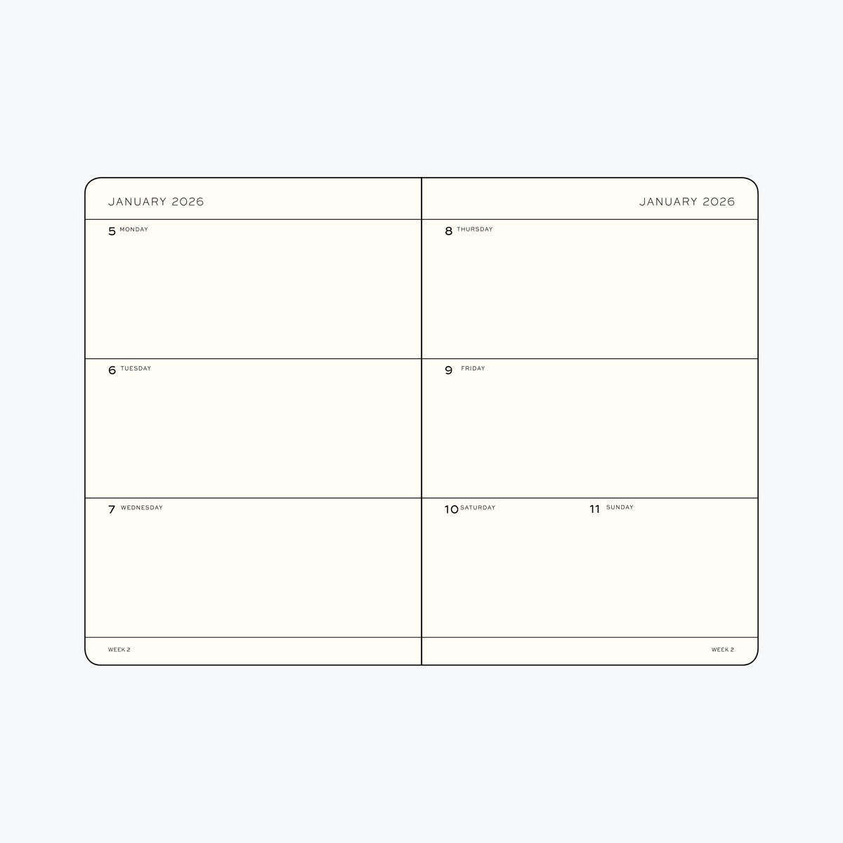 Leuchtturm1917 - 2026 Diary - Weekly Planner - B6+ - Dusty Rose