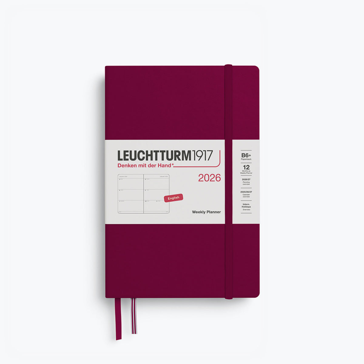 Leuchtturm1917 - 2026 Diary - Weekly Planner - B6+ - Port Red