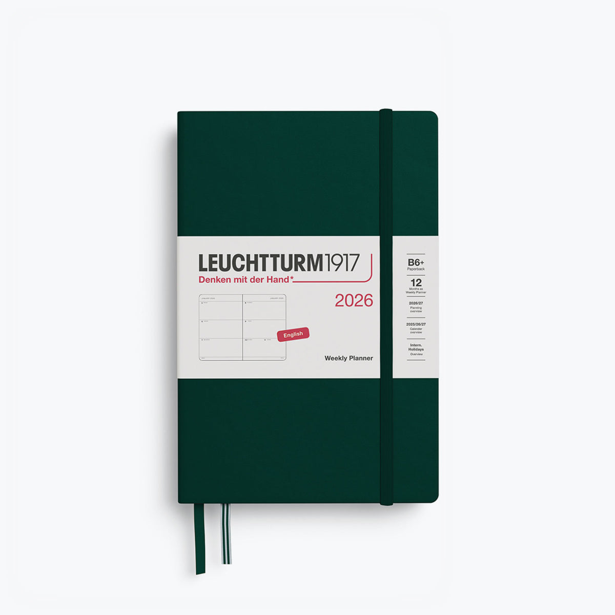 Leuchtturm1917 - 2026 Diary - Weekly Planner - B6+ - Forest Green