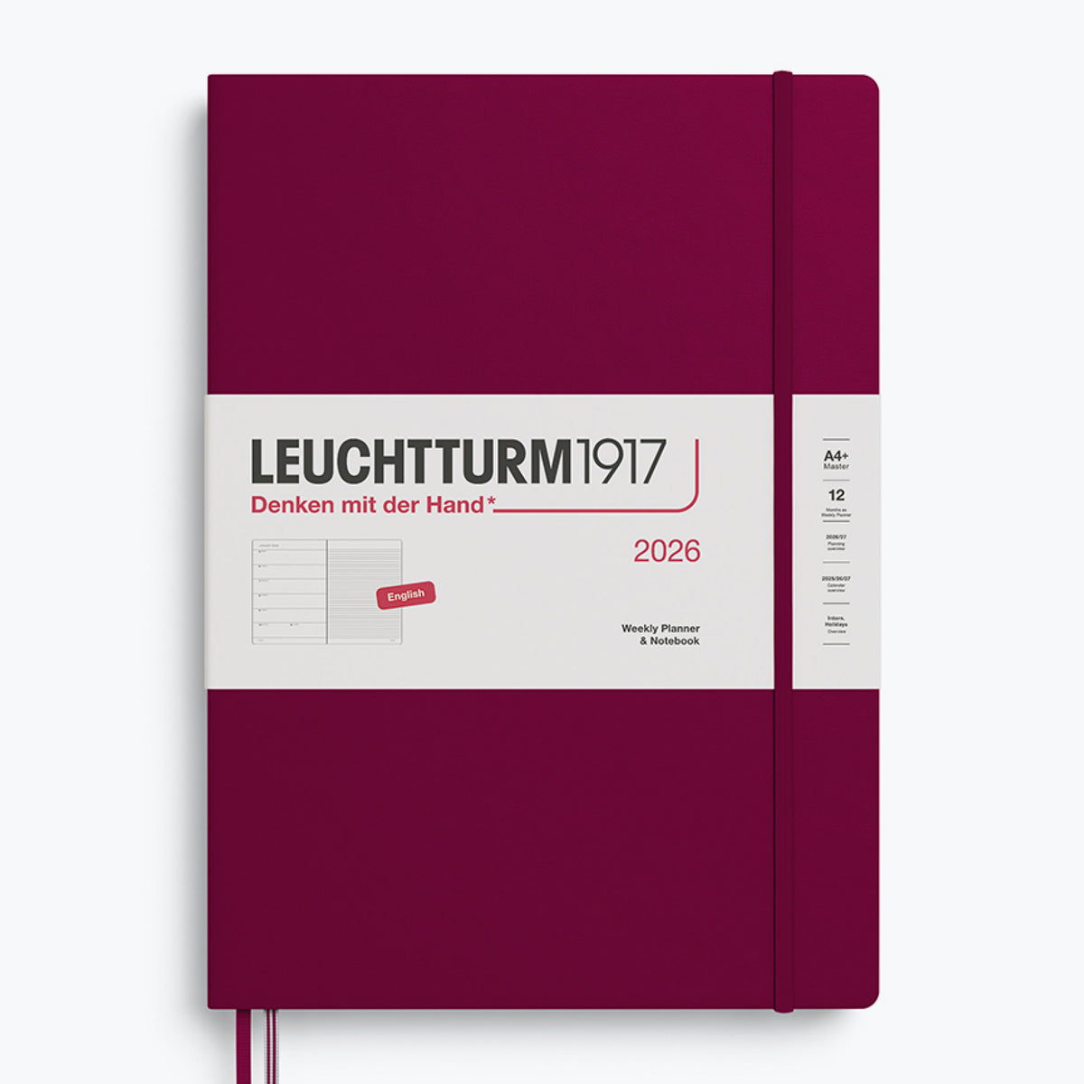 Leuchtturm1917 - 2026 Diary - Weekly Notebook - A4 - Port Red